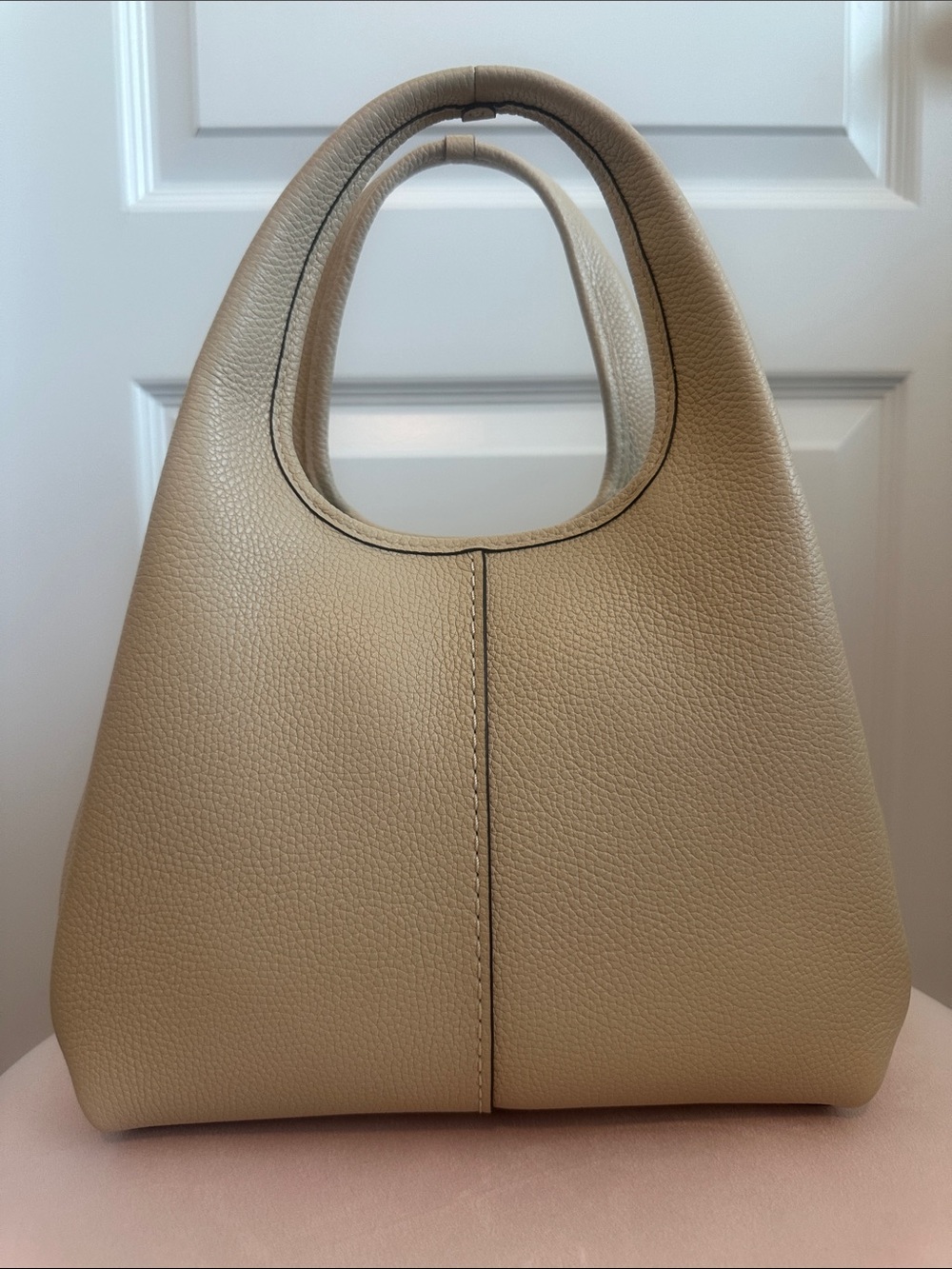 Coach Lana 23 - Pebbled Leather Small Taupe Top-Handle Tote - Picture 5 of 5